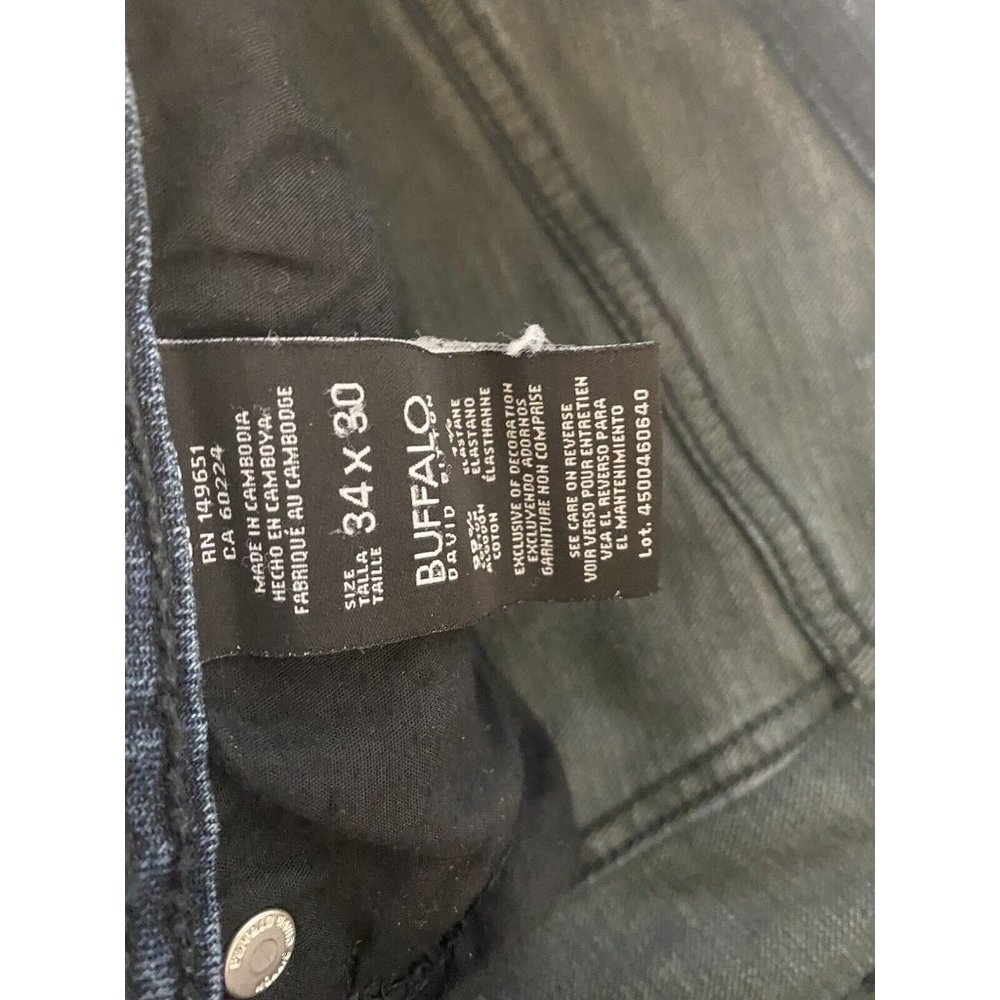 Buffalo David Bitton Jackson Jeans Men's 34 x 30 Straight Stretch Dark Wash - Picture 6 of 6